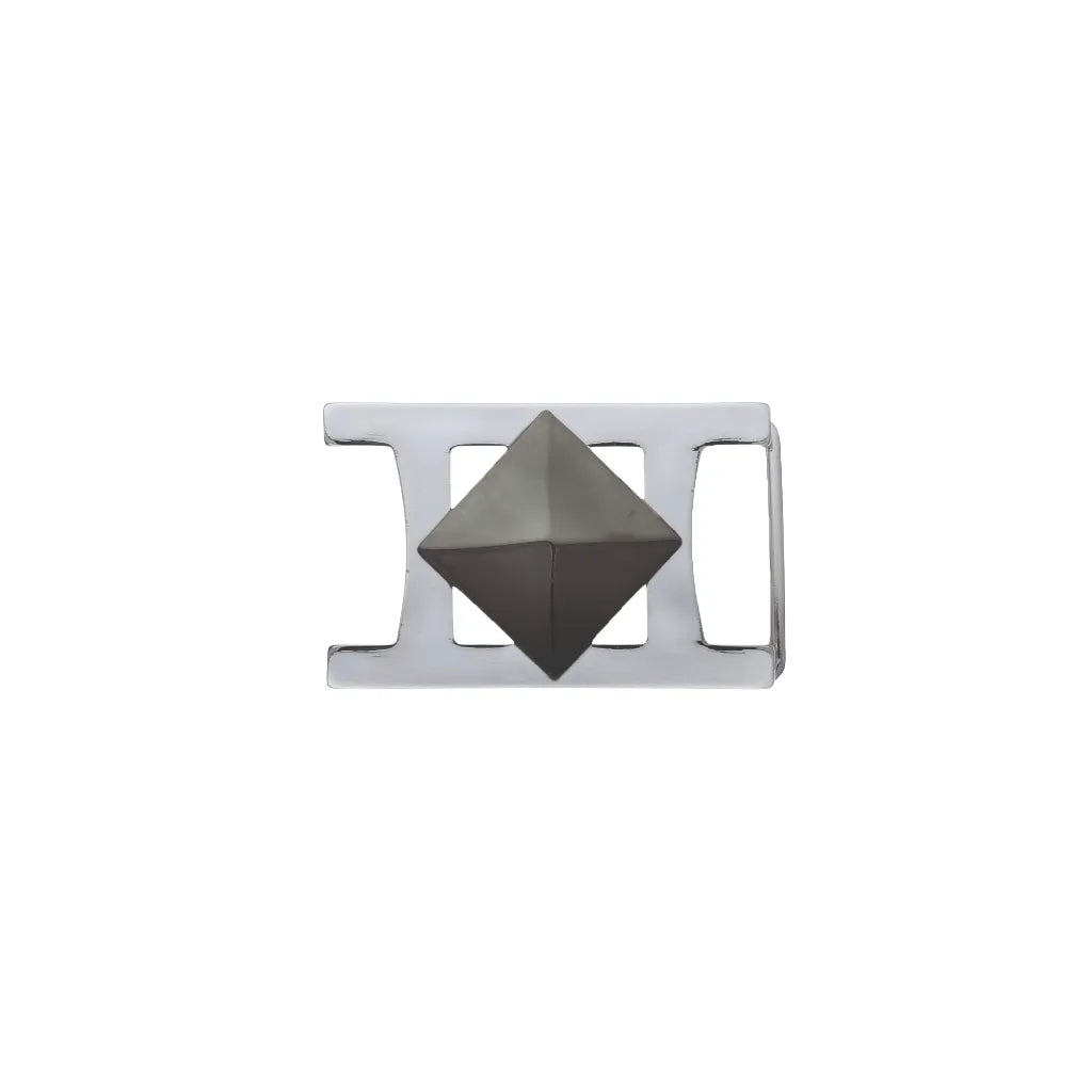 Pyramid-Stud Belt Buckle 25mm in Palladium Nickelfree HQ + Shiny Gun Metal.