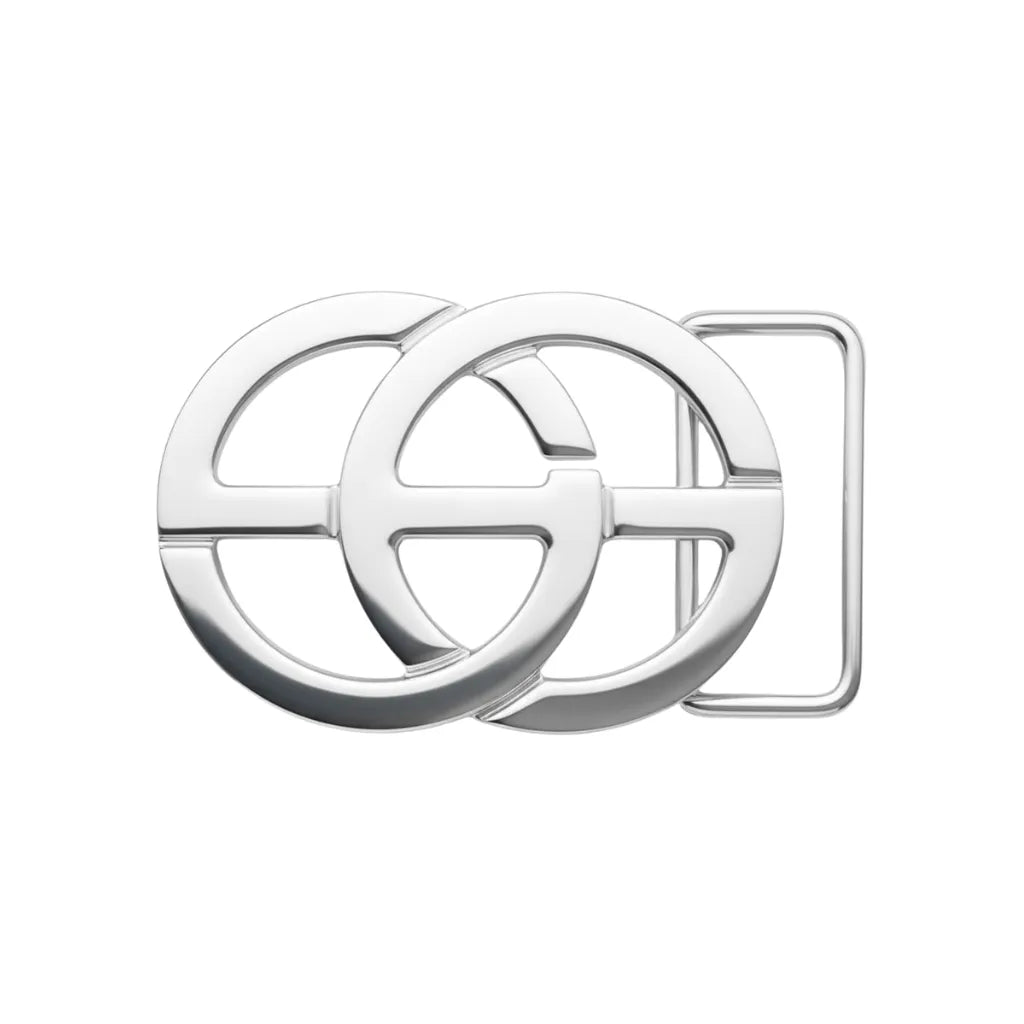 Double-O Link Belt Buckle 40mm - English Silver, Zamak