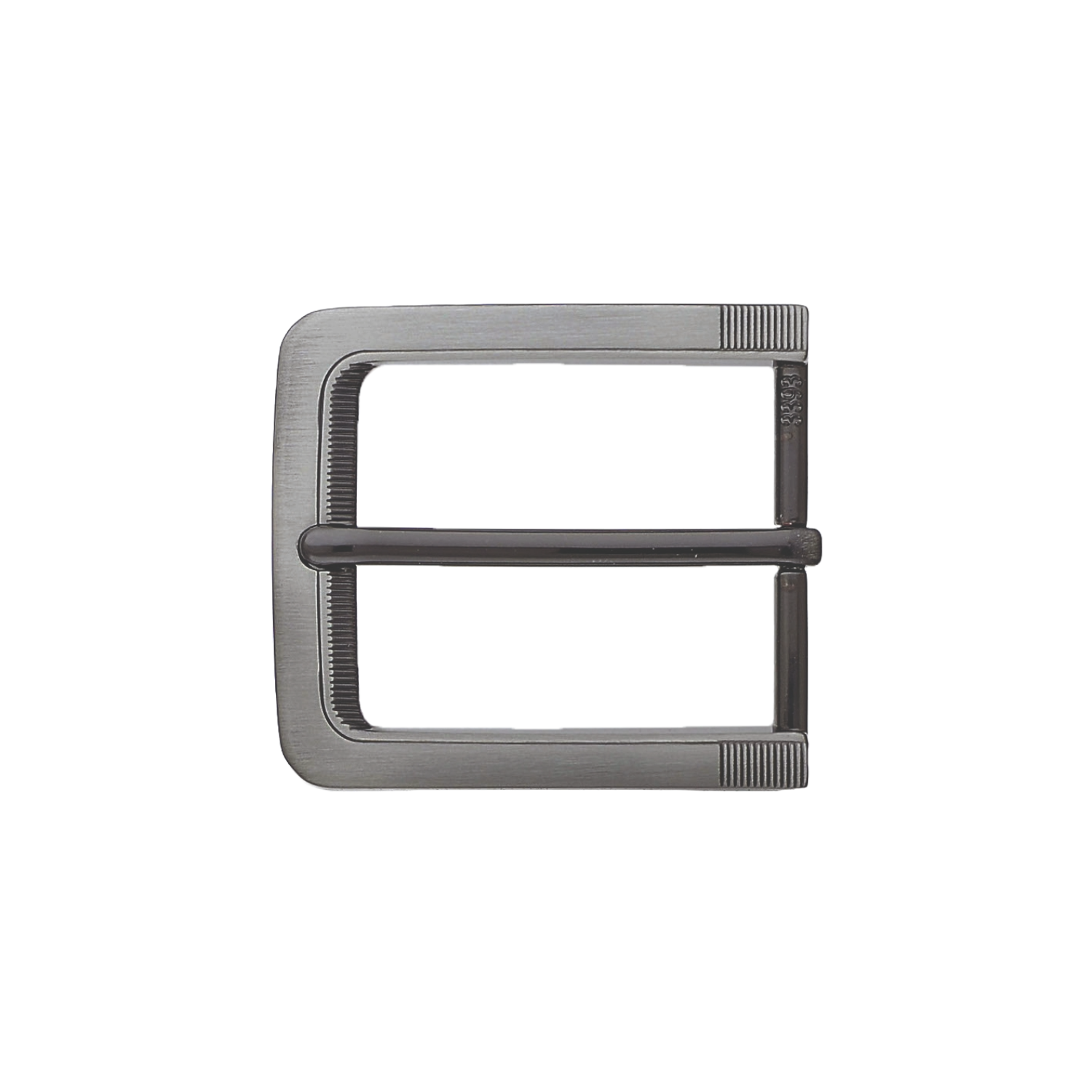 Ribbed Frame 40mm belt buckle in Brushed Gun Metal.