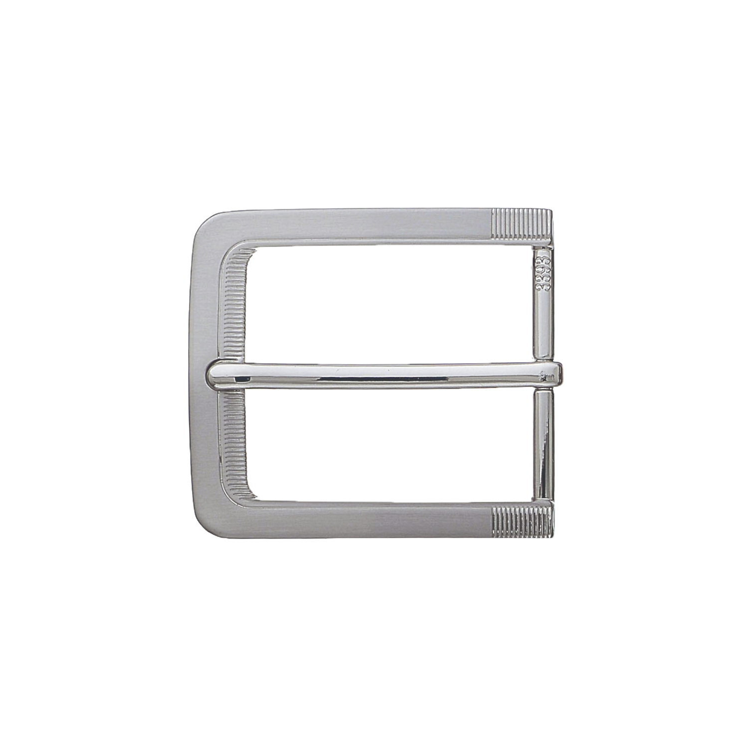 Ribbed Frame 40mm belt buckle in Brushed Nickelfree.