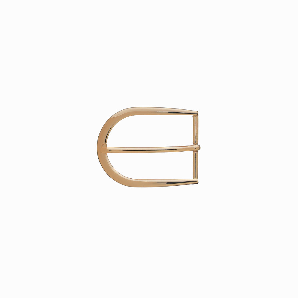 Rounded D-Frame Prong Belt Buckle 25mm – Light Gold Palladium Nickelfree, Zamak