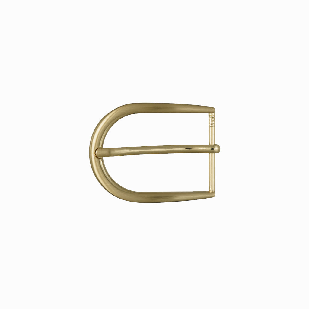 Rounded D-Frame Prong Belt Buckle 30mm – Brushed Gold Finish, Zamak