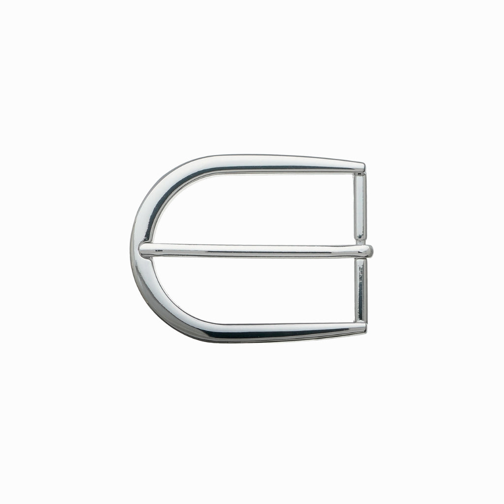 Rounded D-Frame Prong Belt Buckle 35mm – English Silver Finish, Zamak