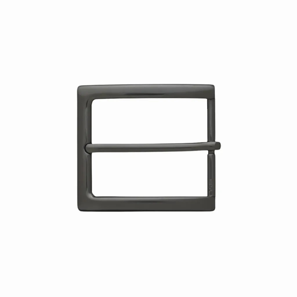 Square Frame Prong 40mm belt buckle in Shiny Gun Metal.