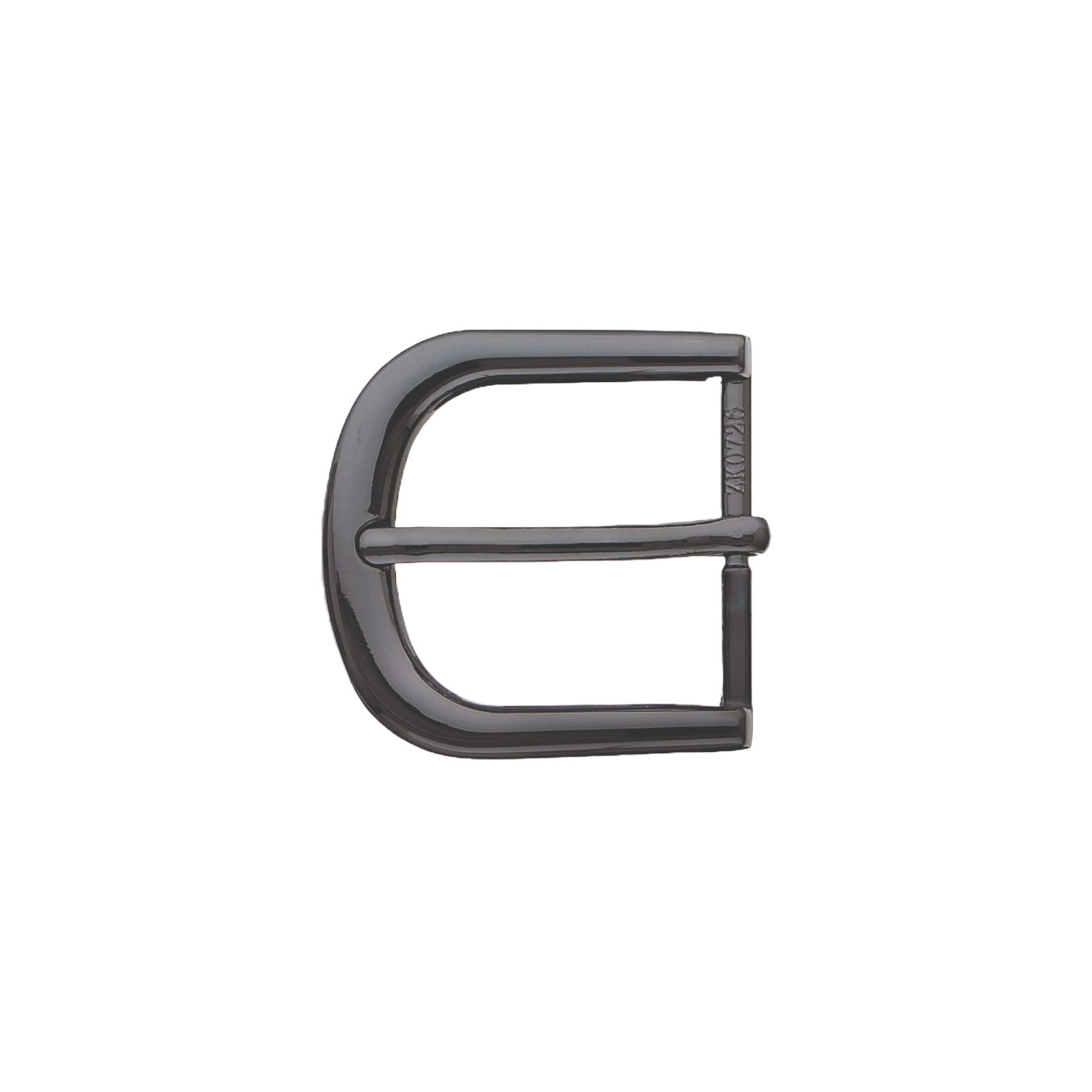 Rounded Frame 35mm belt buckle in Shiny Gun Metal. 