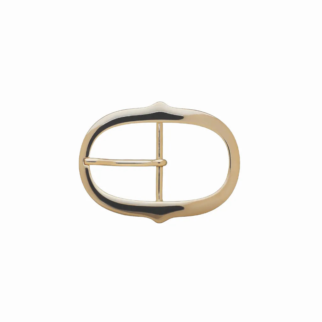 Crested Oval Prong 35mm Belt Buckle – Light Gold Palladium Nickelfree HQ, Zamak