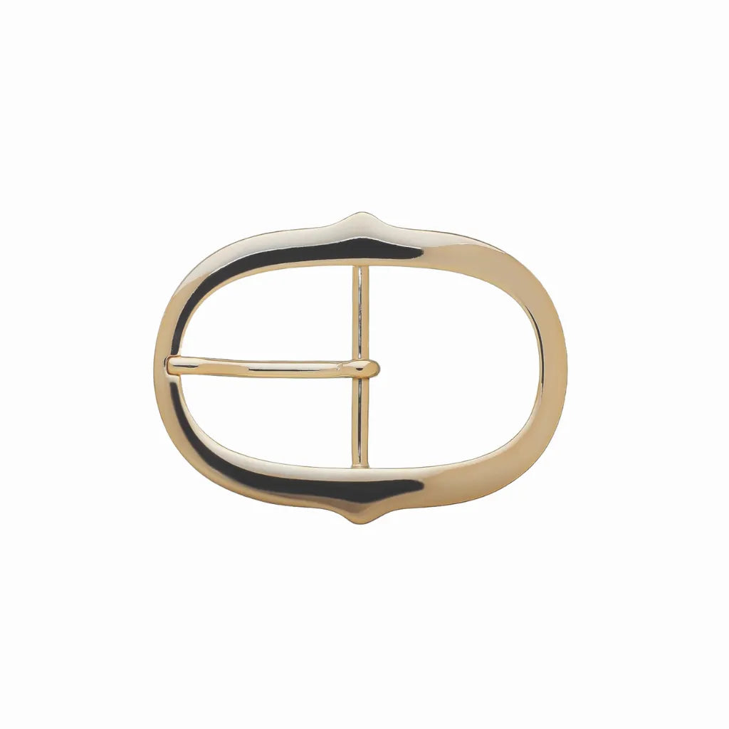 Crested Oval Prong 40mm Belt Buckle – Light Gold Palladium Nickelfree HQ, Zamak