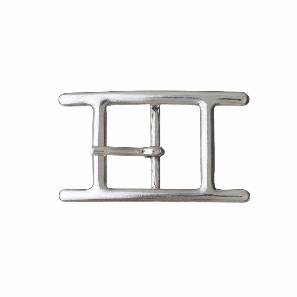 Double-Bar Prong 35mm Belt Buckle – English Silver Finish, Zamak