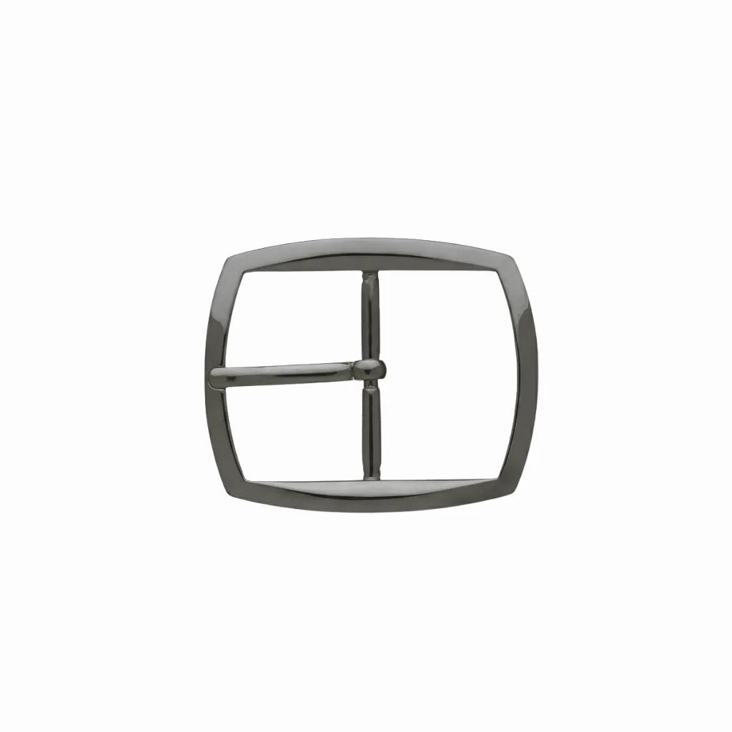 Contour Rectangle Prong 35mm Belt Buckle – Shiny Gun Metal Finish, Zamak