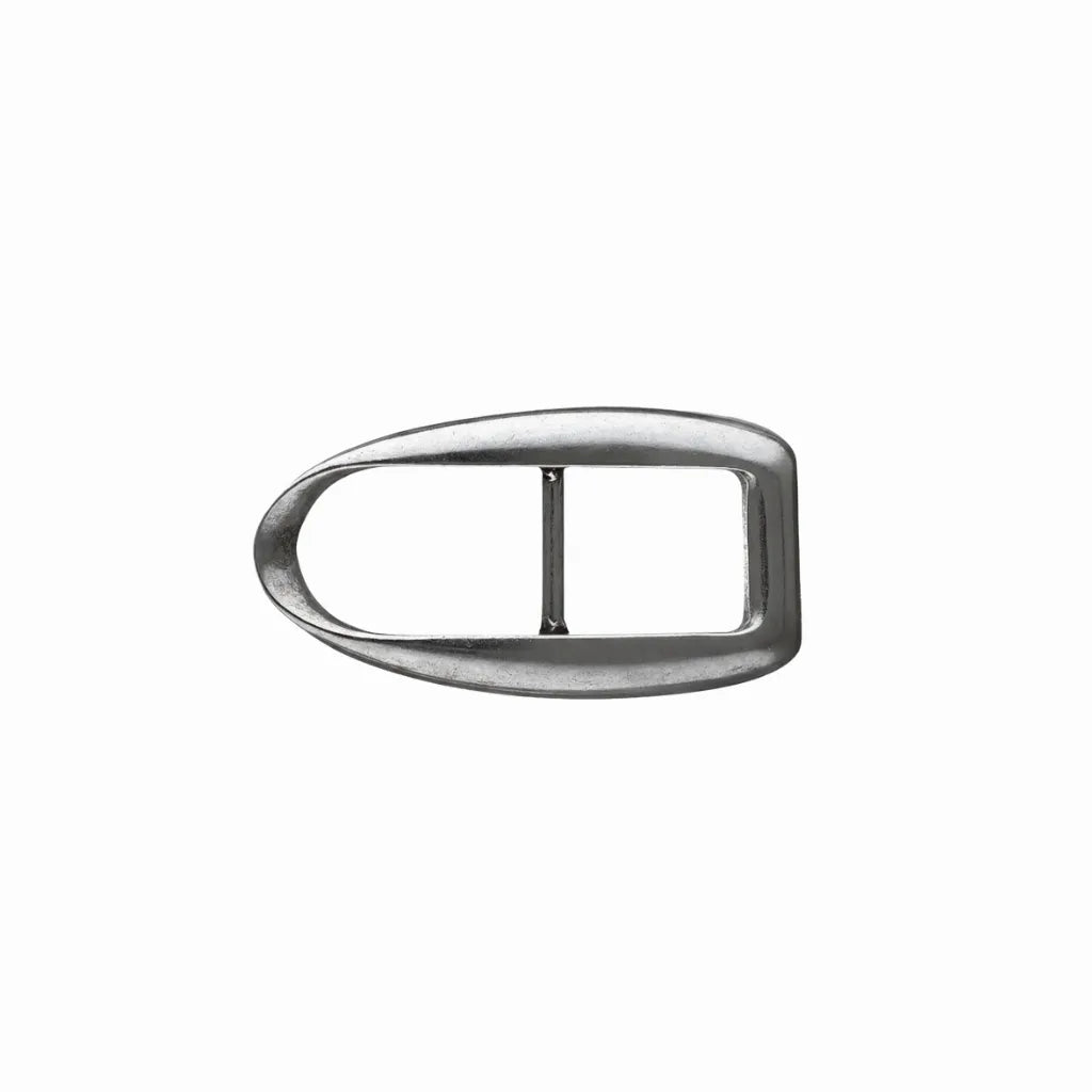 Slim Teardrop Frame 25mm Belt Buckle – Shiny Gun Metal Finish, Zamak
