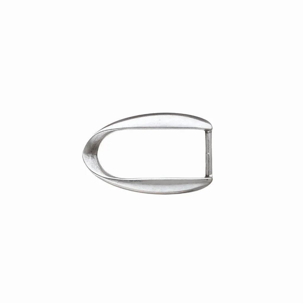 Open Teardrop Frame 25mm Belt Buckle – English Silver Finish, Zamak