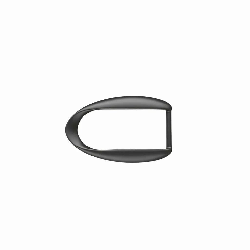 Open Teardrop Frame 25mm Belt Buckle – Shiny Gun Metal Finish, Zamak