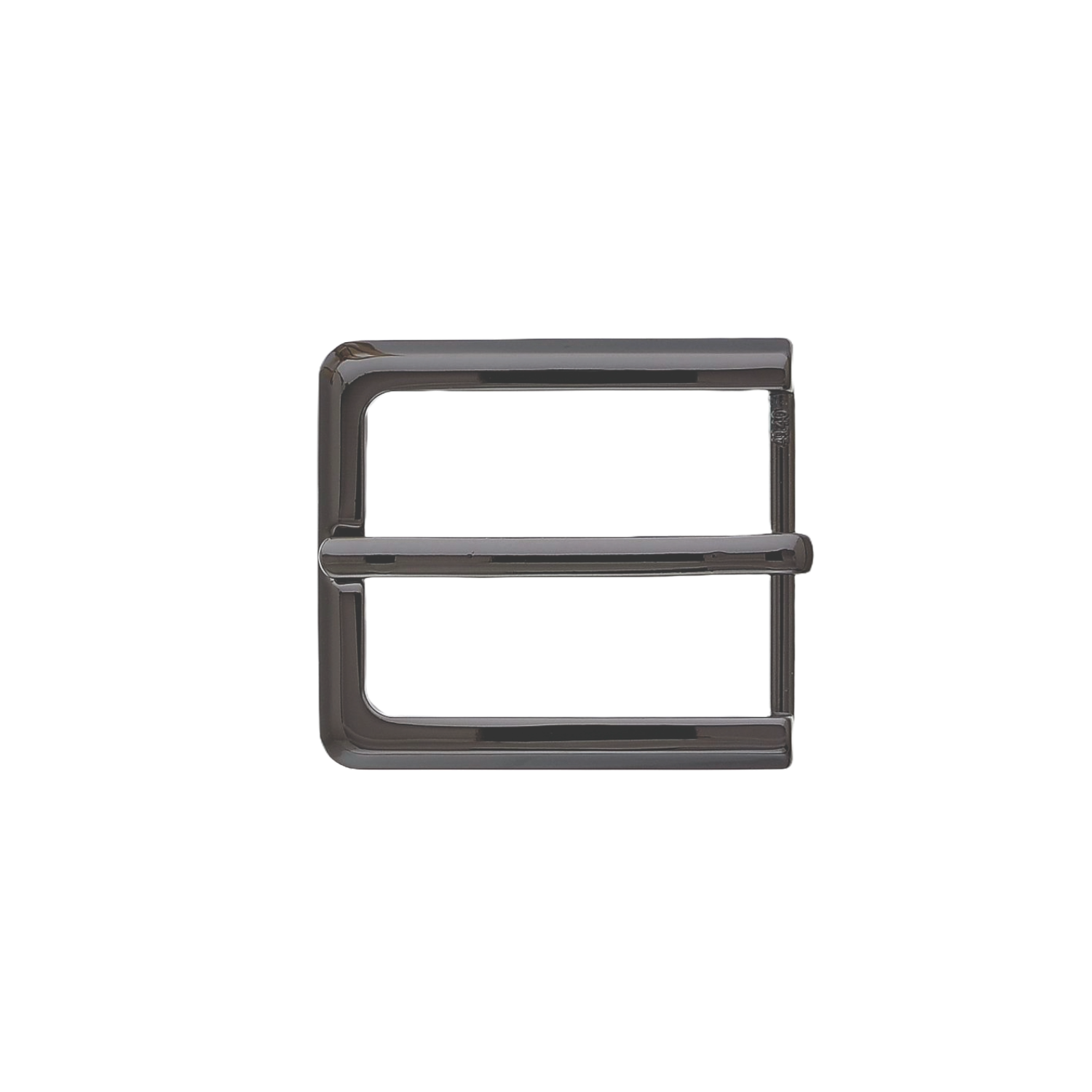 Clean Rectangle 35mm belt buckle in Shiny Gun Metal. 