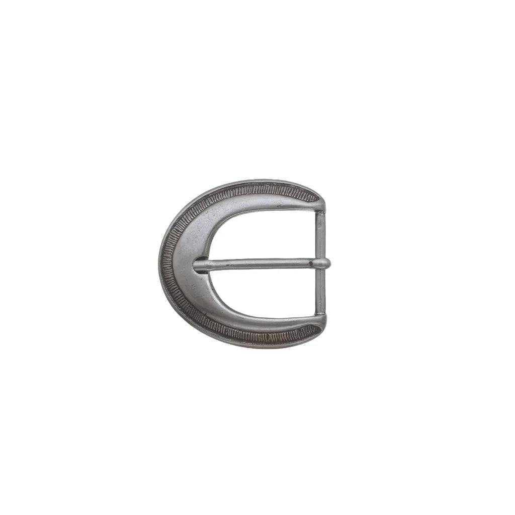 Decorative 30mm belt buckle in English Silver.