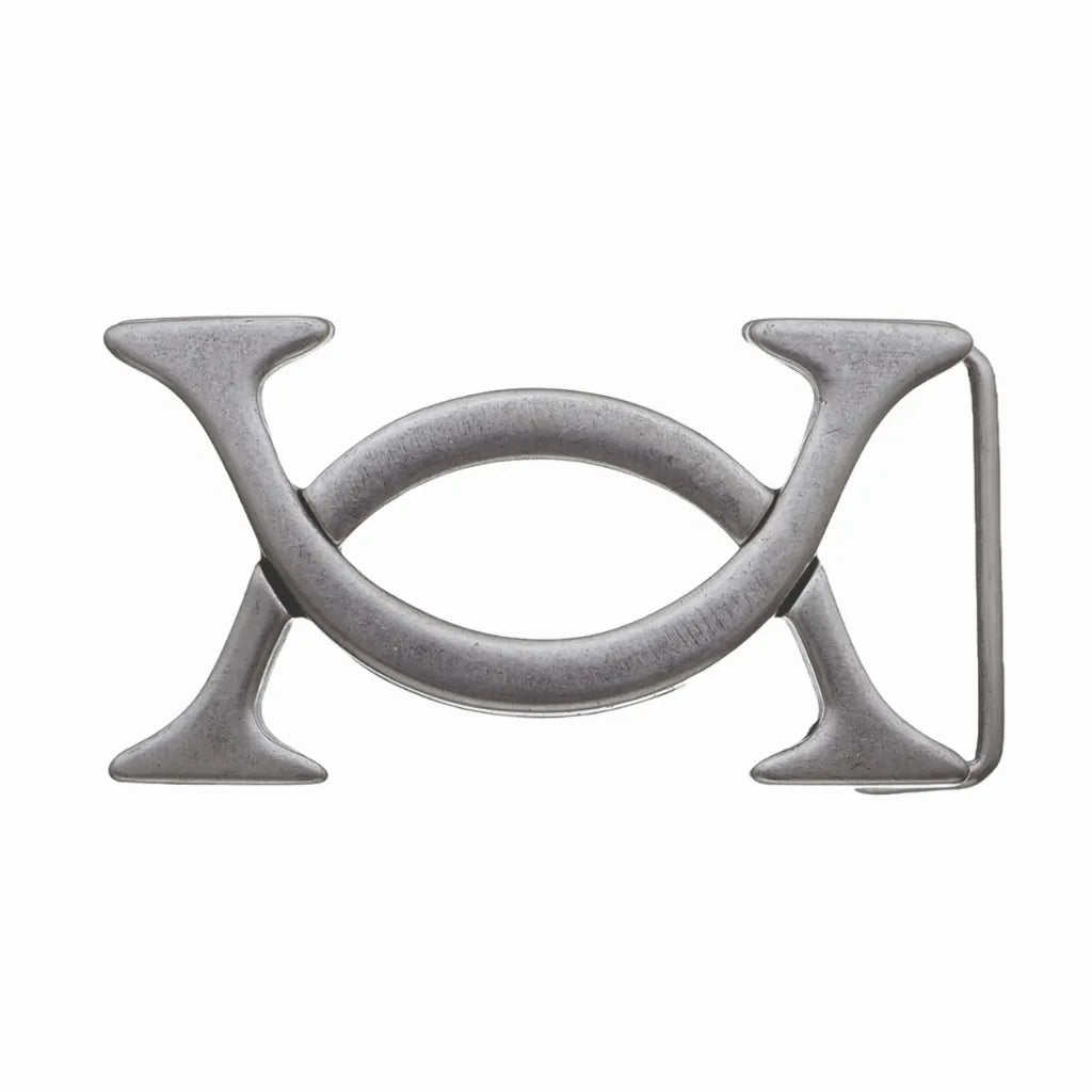 Bridged Emblem Frame 40mm Belt Buckle – English Silver Finish, Zamak