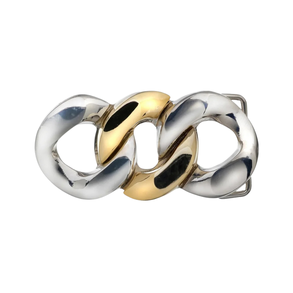 Chain Link 35mm Belt Buckle – Palladium Nickelfree HQ & Light Gold, Zamak