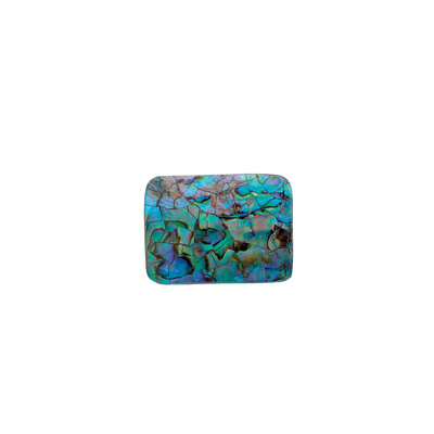 Rectangular belt buckle with abalone shell mosaic inlay, iridescent green and blue cracked gemstone design, natural shell fashion accessory, Italian design inspired vintage buckle, stylish men’s belt hardware