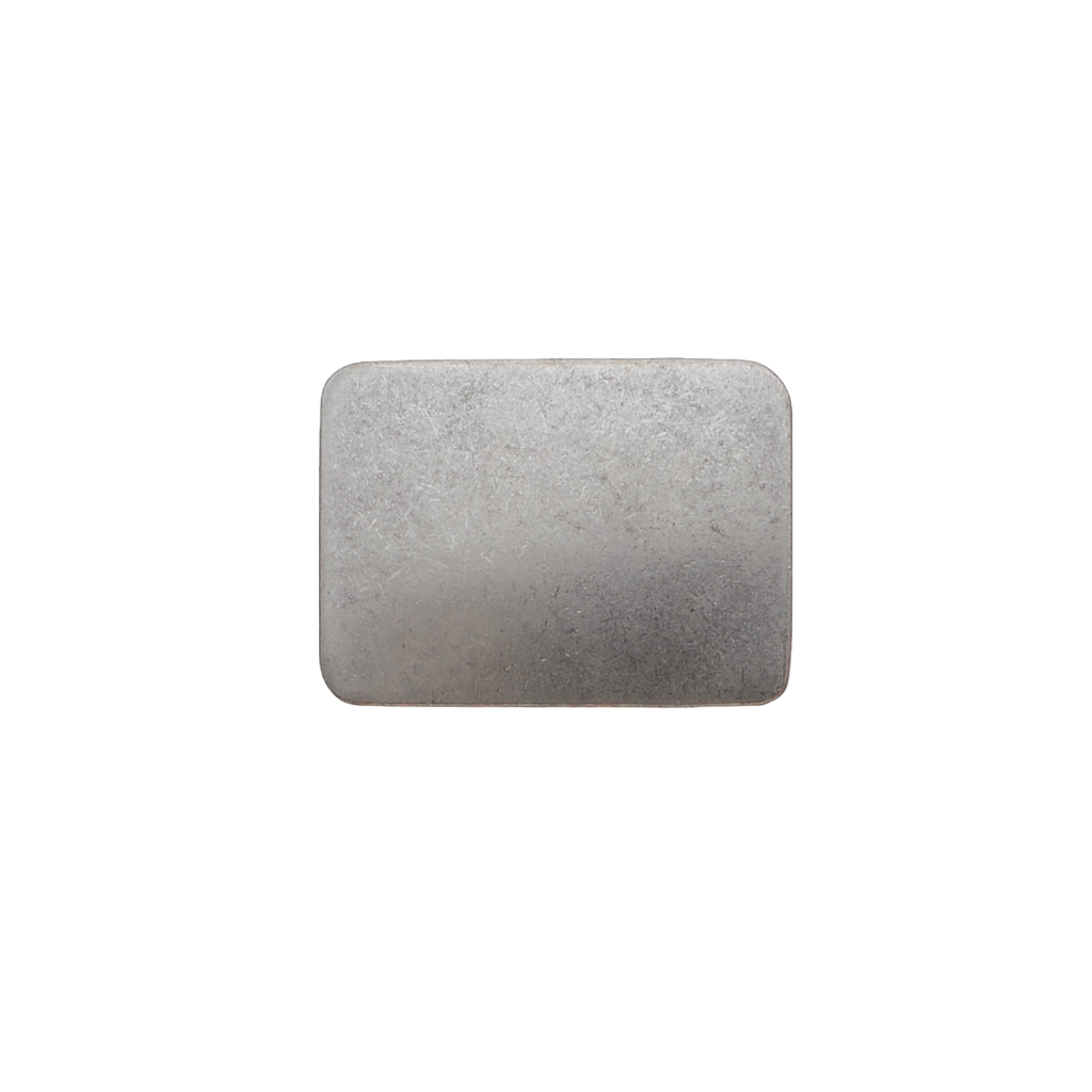 Rectangular plain silver belt buckle with brushed matte finish, minimalist western cowboy fashion accessory, Italian design inspired vintage buckle, men’s belt hardware, collectible decorative accessory