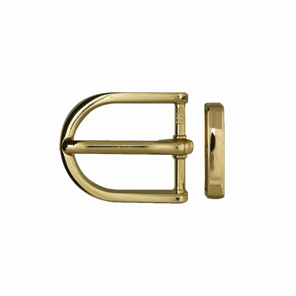 Rounded D-Frame + Loop 35mm Belt Buckle – Gold Palladium Nickelfree HQ,