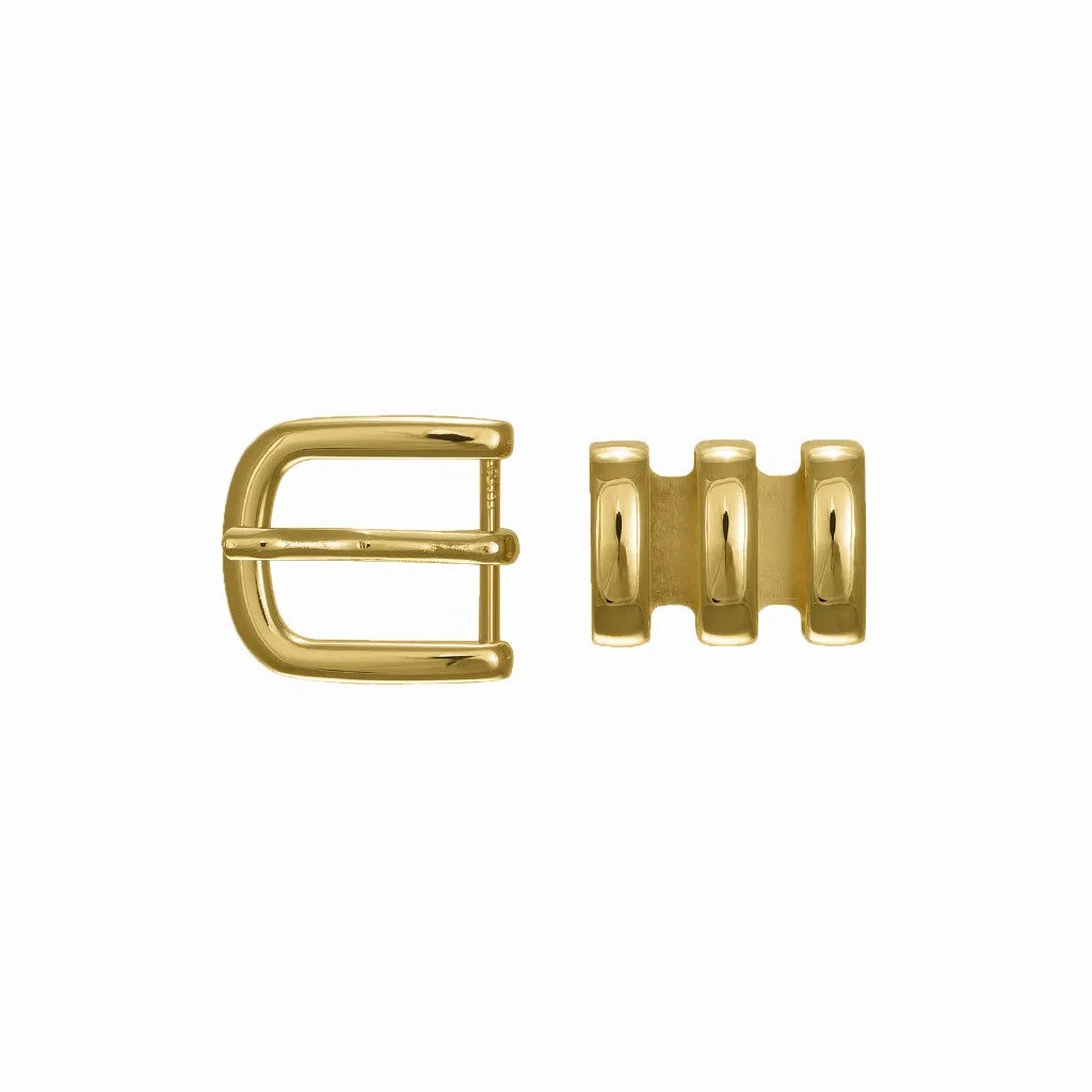 Rounded D-Frame + Triple Loop 20mm Belt Buckle – Gold Palladium Nickelfree HQ,