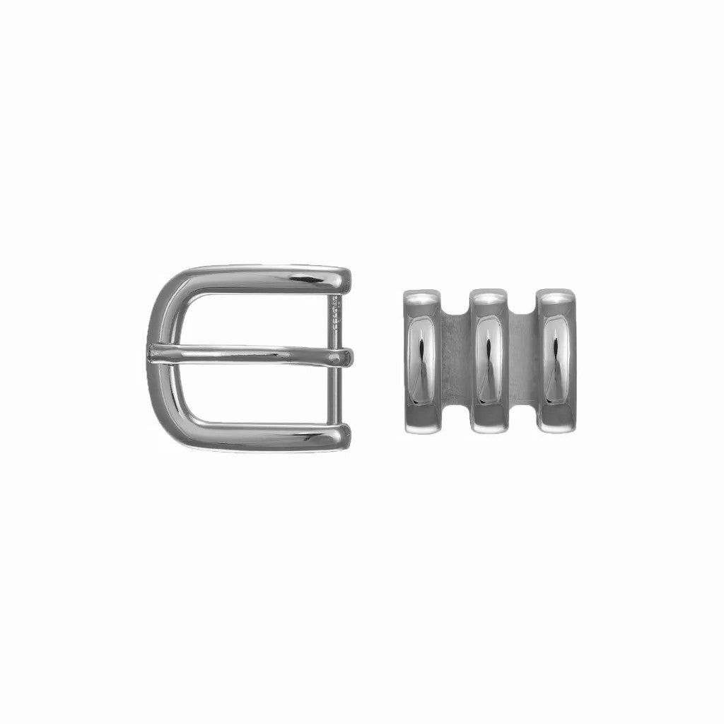 Rounded D-Frame + Triple Loop 20mm Belt Buckle – Palladium Nickelfree HQ,