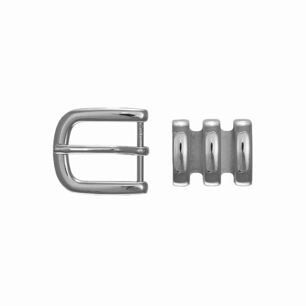 Rounded D-Frame + Triple Loop 25mm Belt Buckle – Palladium Nickelfree HQ,