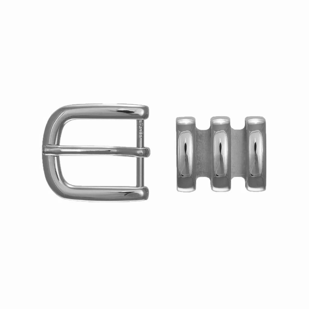 Rounded D-Frame + Triple Loop 30mm Belt Buckle – Palladium Nickelfree HQ,