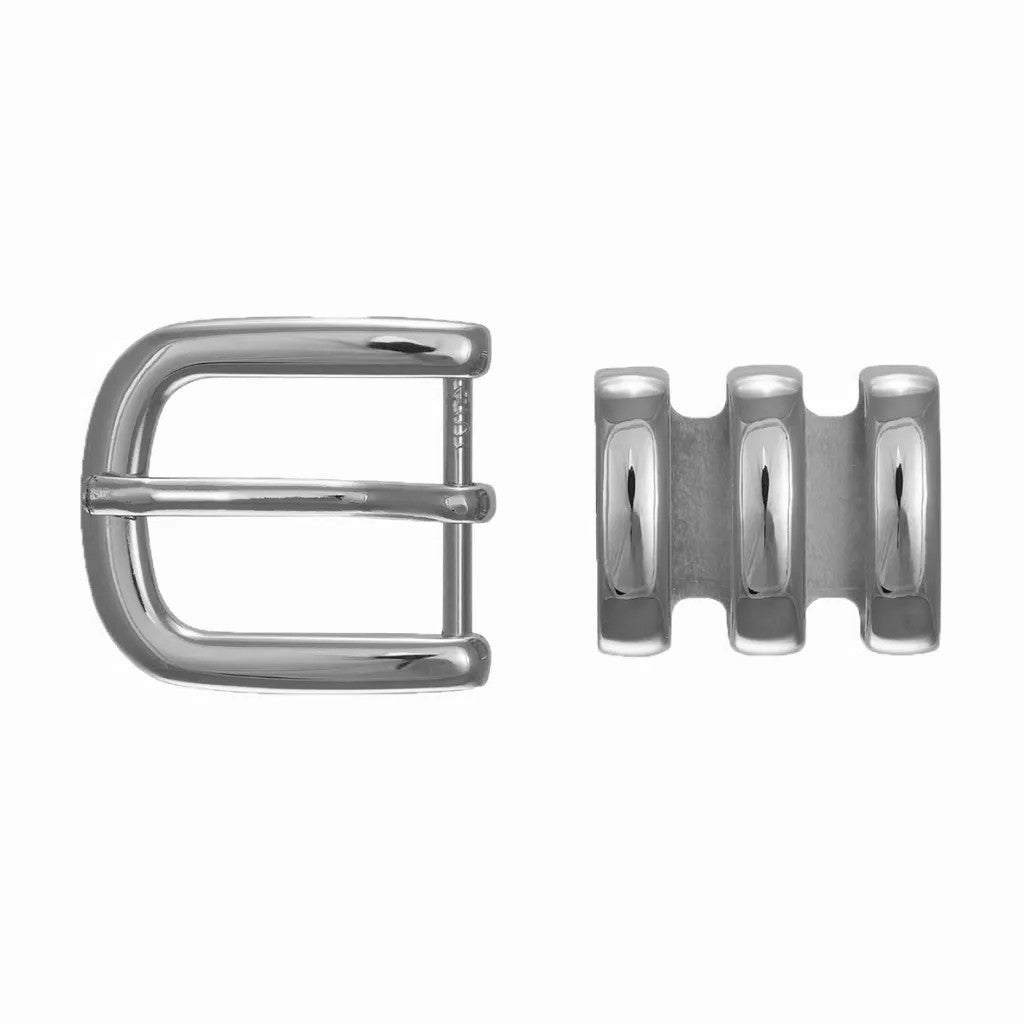 Rounded D-Frame + Triple Loop 40mm Belt Buckle – Palladium Nickelfree HQ,
