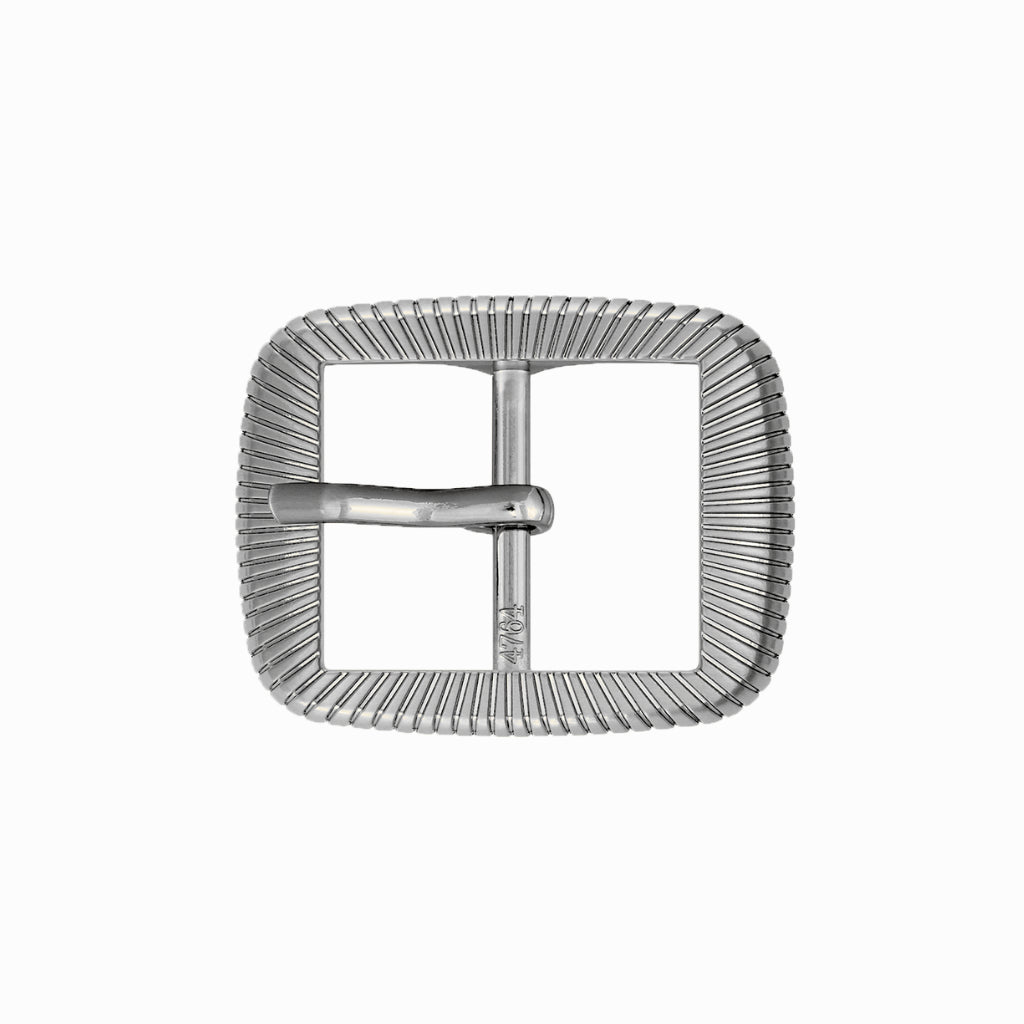 Ribbed Rectangle 40mm Belt Buckle – Brushed Palladium Nickelfree HQ,