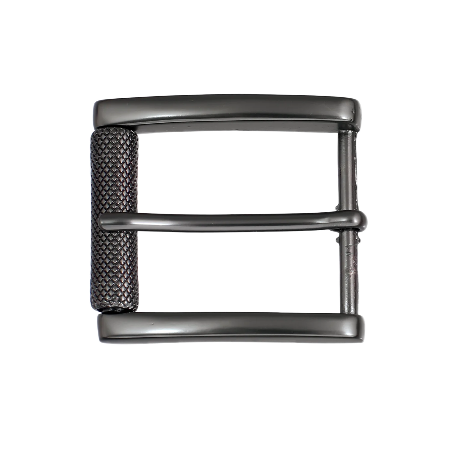 Rectangular Textured Roller 40mm Belt Buckle – Gun Metal Finish
