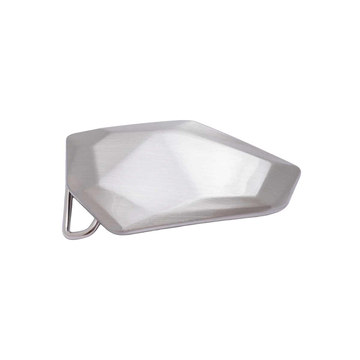 Geometric 40mm Belt Buckle – Satin Silver Tone