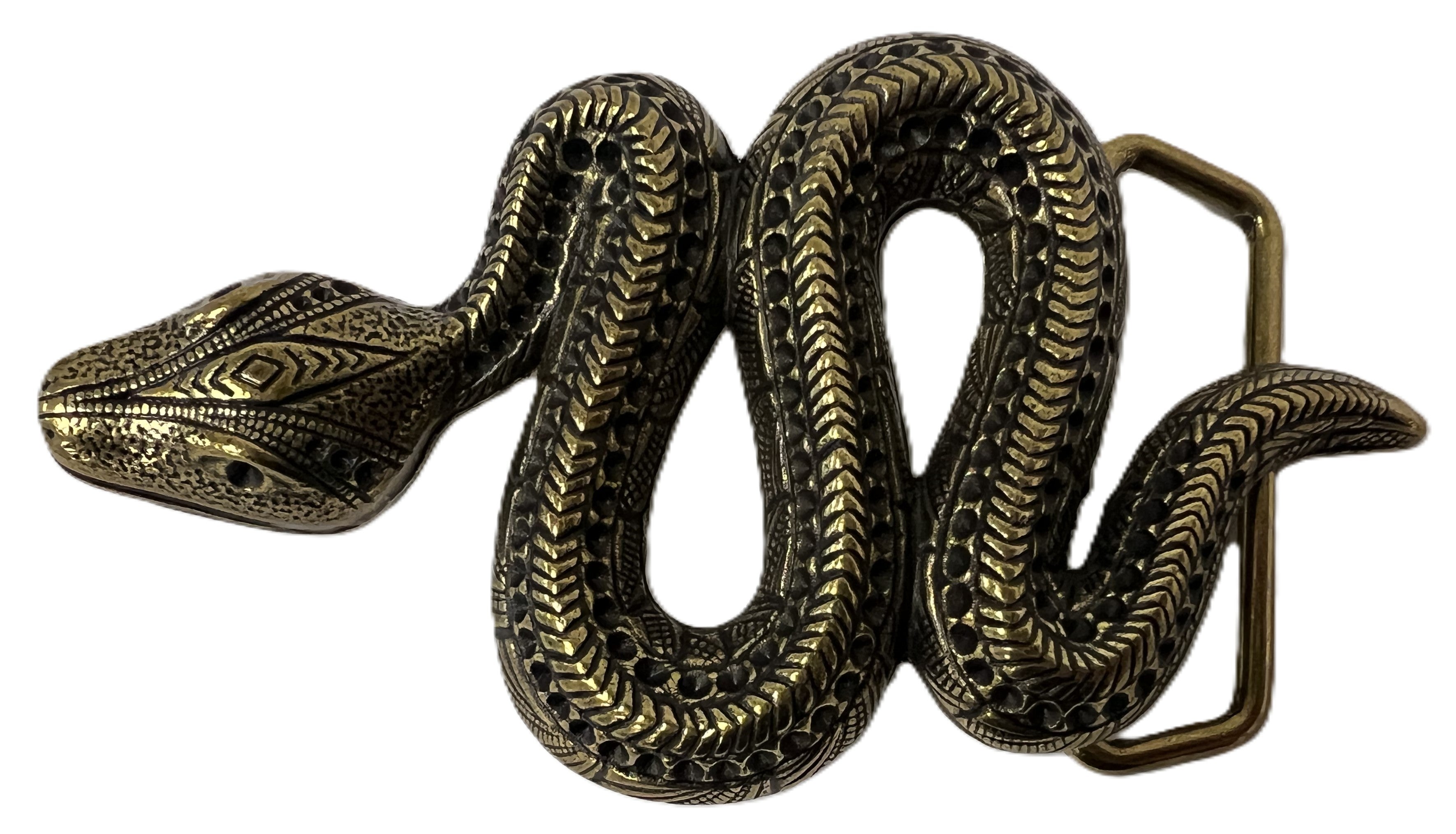 Snake Belt Buckle 1.5 inch (40mm) – Old Gold Finish