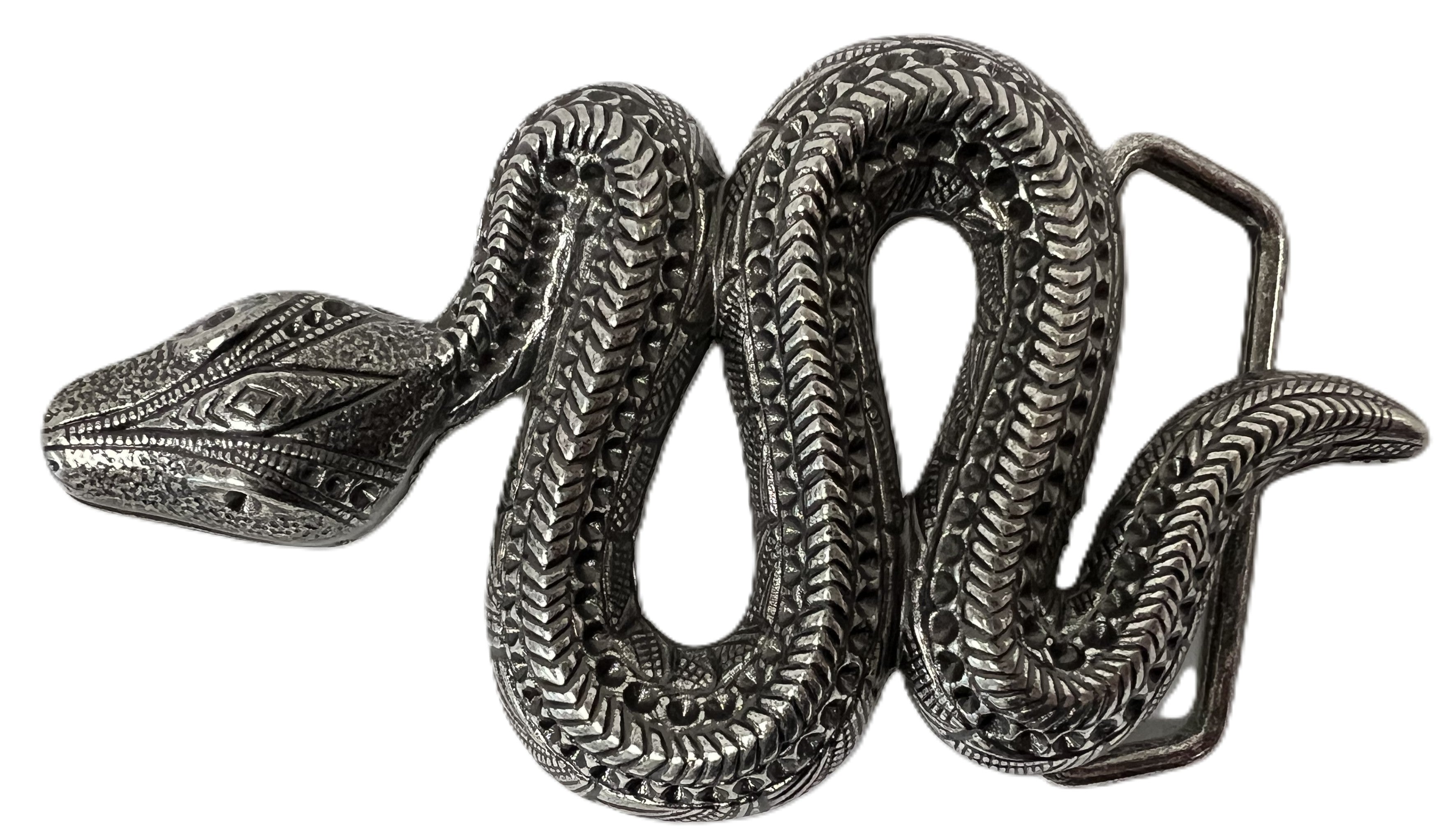 Snake Belt Buckle 1.5 inch (40mm) – English Silver Finish