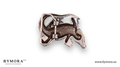 Luxury belt buckle alligator with white mother of pearl Italian design