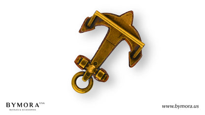 Luxury belt buckle anchor with orange mother of pearl Italian design