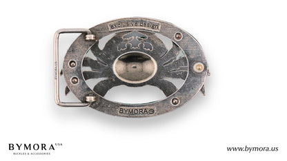 Luxury belt buckle crab with green mother of pearl Italian design