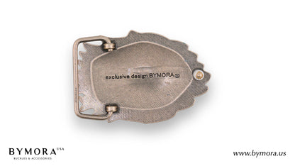 Luxury belt buckle fish with blue purple mother of pearl Italian design 